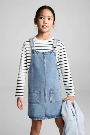 MANGO Spijkerjurk light blue denim Blauw Effen
