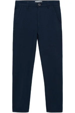 MANGO Skinny chino Broek Blauw Jongens Katoen Effen