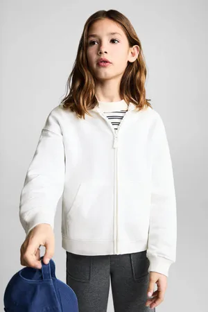 MANGO Sweatvest wit Effen
