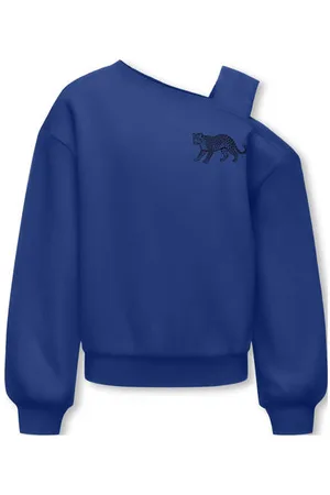 ONLY KIDS GIRL sweater blauw Printopdruk