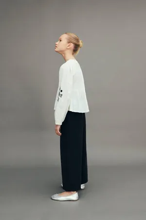MANGO Culotte Broek Blauw Meisjes Lyocell Effen