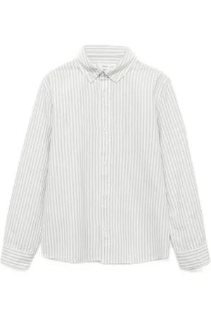 MANGO Overhemd Jongens Katoen Button down Streep