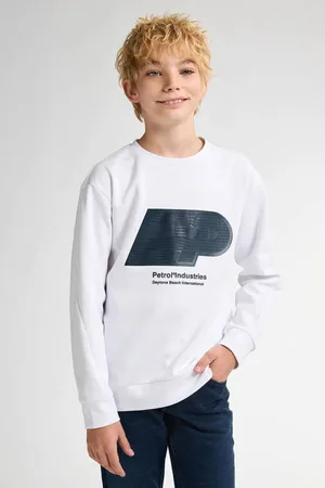 Petrol Industries Sweater wit Jongens Katoen Ronde hals Printopdruk