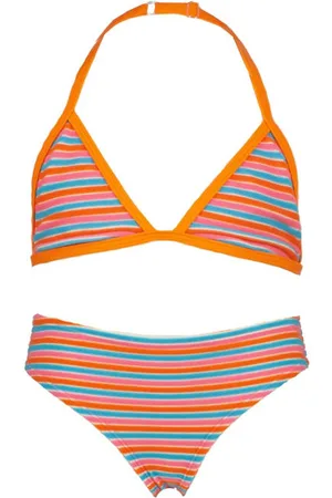 Vingino Halterbikini Zavine met streepdessin oranje Meisjes Polyester Streep