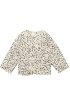 MANGO Jasje voor binnen beige Meisjes Katoen Ronde hals Bloemen