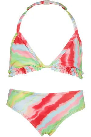 Vingino Halterbikini Zolie rood/groen/multicolor Meisjes Polyamide Meerkleurig