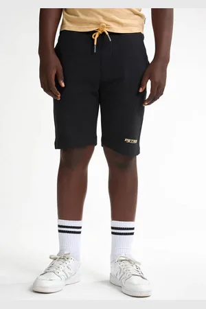 Petrol Industries Sweatshort zwart Korte broek Jongens Katoen Effen