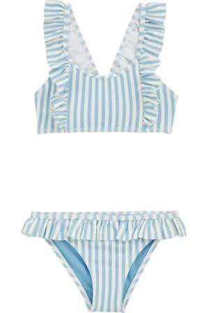 WE Fashion Bikini met ruches Meisjes Polyamide Streep