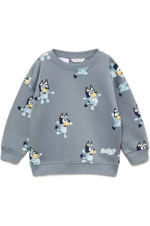 MANGO Bluey sweater blauw All over print