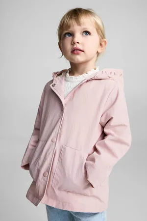 MANGO Zomerjas lichtroze Jongens/Meisjes Polyamide Capuchon Effen