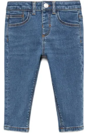 MANGO Skinny jeans medium blue denim Blauw Jongens Stretchdenim Effen