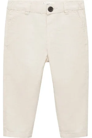 MANGO Chino beige Broek Jongens Katoen Effen