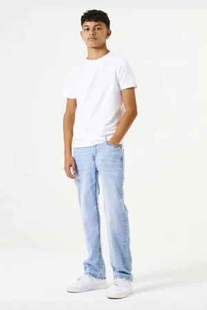 Garcia Straight leg high waist light blue denim Jeans Blauw Effen