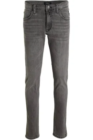 Replay Slim fit jeans Grijs Jongens Stretchdenim Effen