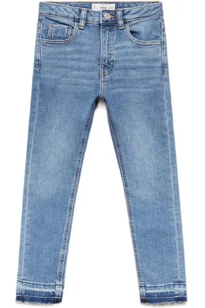 MANGO Skinny jeans medium blue denim Blauw Effen