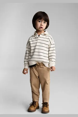 MANGO Cargo broek bruin Jongens Stretchkatoen Effen