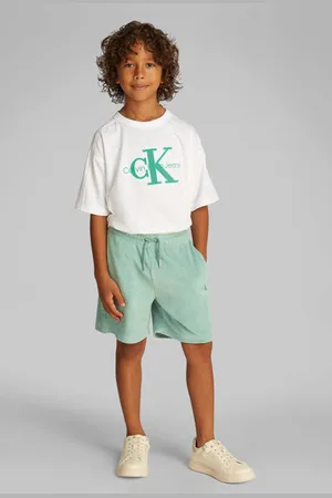 Calvin Klein Casual short groen Korte broek Jongens Badstof Effen