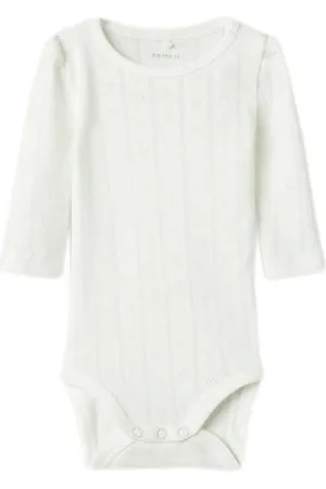 NAME IT BABY romper Wit Meisjes Stretchkatoen Ronde hals Effen