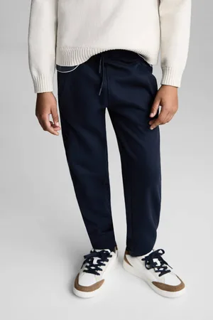 MANGO Joggingbroek Blauw Jongens Sweat Effen