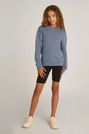 Calvin Klein Sweater met logo Grijs Jongens/Meisjes Katoen Ronde hals Logo