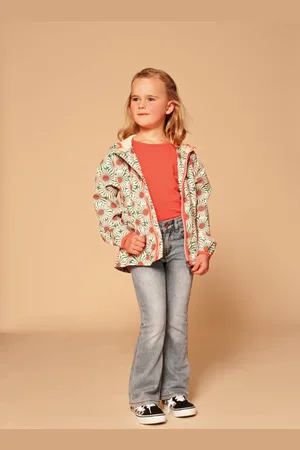Stains&Stories Tussenjas groen Meisjes Polyester Capuchon All over print