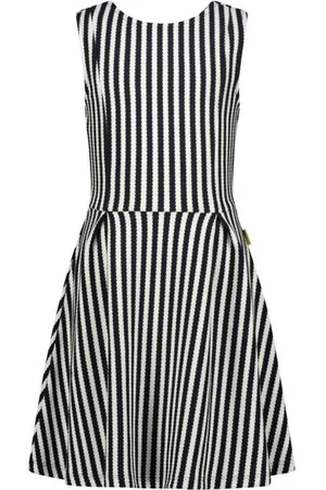 Vingino Zomerjurk zwart Meisjes Polyester Ronde hals Streep