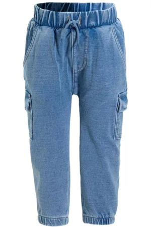 Bess Regular waist regular fit jeans blauw Jongens Jog denim Effen