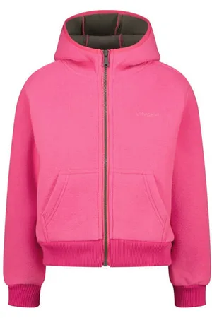 Vingino Jack roze Jas Meisjes Fleece Capuchon Effen