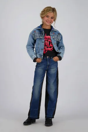 Vingino Spijkerjas medium blue denim Blauw Sterren