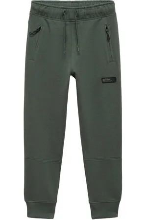 MANGO Joggingbroek groen Jongens Sweat Effen