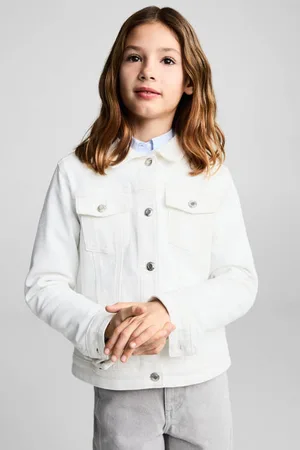MANGO Spijkerjas Meisjes Denim Klassieke kraag Effen