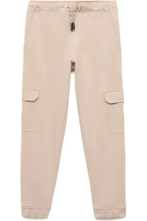 MANGO Cargo broek lichtbruin Jongens Sweat Effen