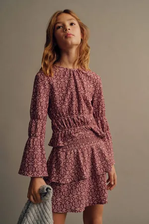 MANGO Strokenrok Meisjes Polyester All over print