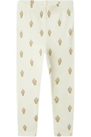 Lil Atelier MINI legging ecru Meisjes Katoen Effen