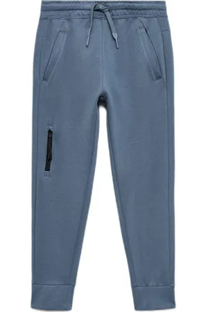MANGO Joggingbroek blauw Jongens Sweat Effen