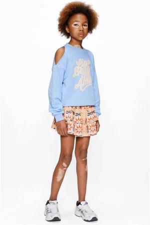 Retour Sweater lichtblauw Meisjes Katoen Ronde hals Printopdruk