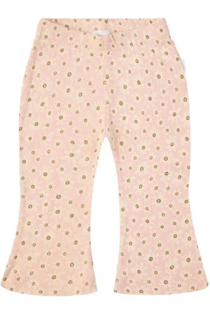 Noppies Baby flared broek lichtroze Meisjes Stretchkatoen Bloemen