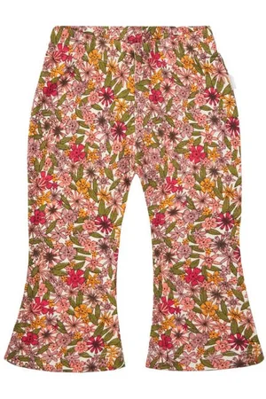 Noppies Baby flared broek roze Meisjes Stretchkatoen Bloemen