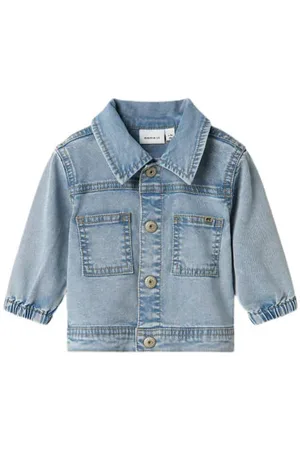 NAME IT BABY spijkerjas Blauw Jongens Lyocell Klassieke kraag