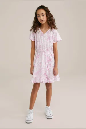 WE Fashion Korte jurk lichtroze Meisjes Viscose V