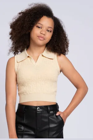 Nik & Nik Mouwloze top Meisjes Viscose Polokraag Effen