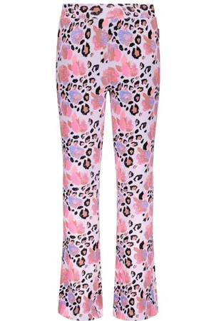 TYGO & vito Flared legging roze Broek Meisjes Stretchkatoen All over print