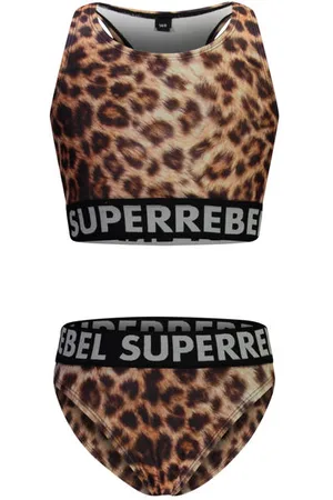 Superrebel Crop bikini Carmel Meisjes Polyester Panterprint