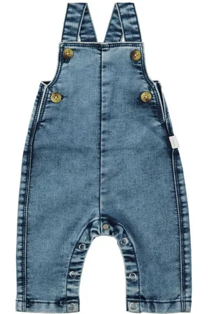 Noppies Baby regular tuinbroek Jongens Denim Vierkante hals Effen