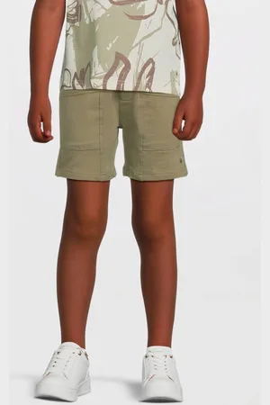LEVV Regular sweatshort groen Korte broek Jongens Katoen Effen
