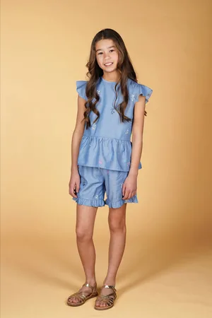 Le Chic Blousetop Meisjes Viscose Ronde hals Bloemen