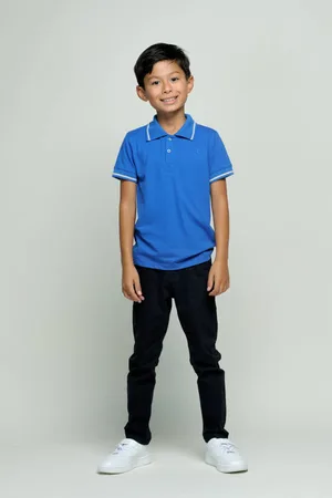 Le Chic Polo blauw Jongens Polyester Polokraag Effen
