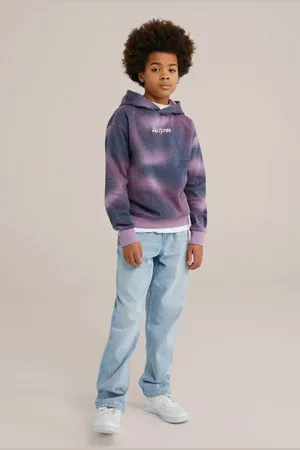 WE Fashion Sweater paars All over print
