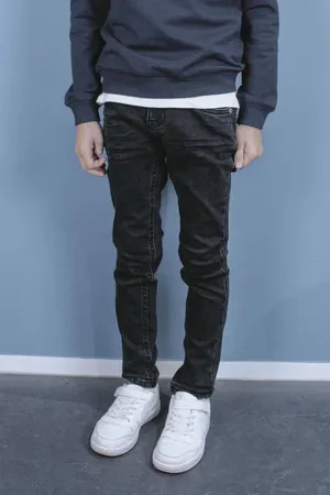 TYGO & vito Skinny jeans Binq Zwart Jongens Stretchdenim Effen