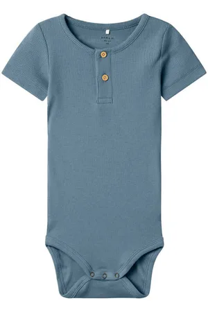 NAME IT BABY romper NBMKAB zeeblauw Jongens Katoen Ronde hals Effen
